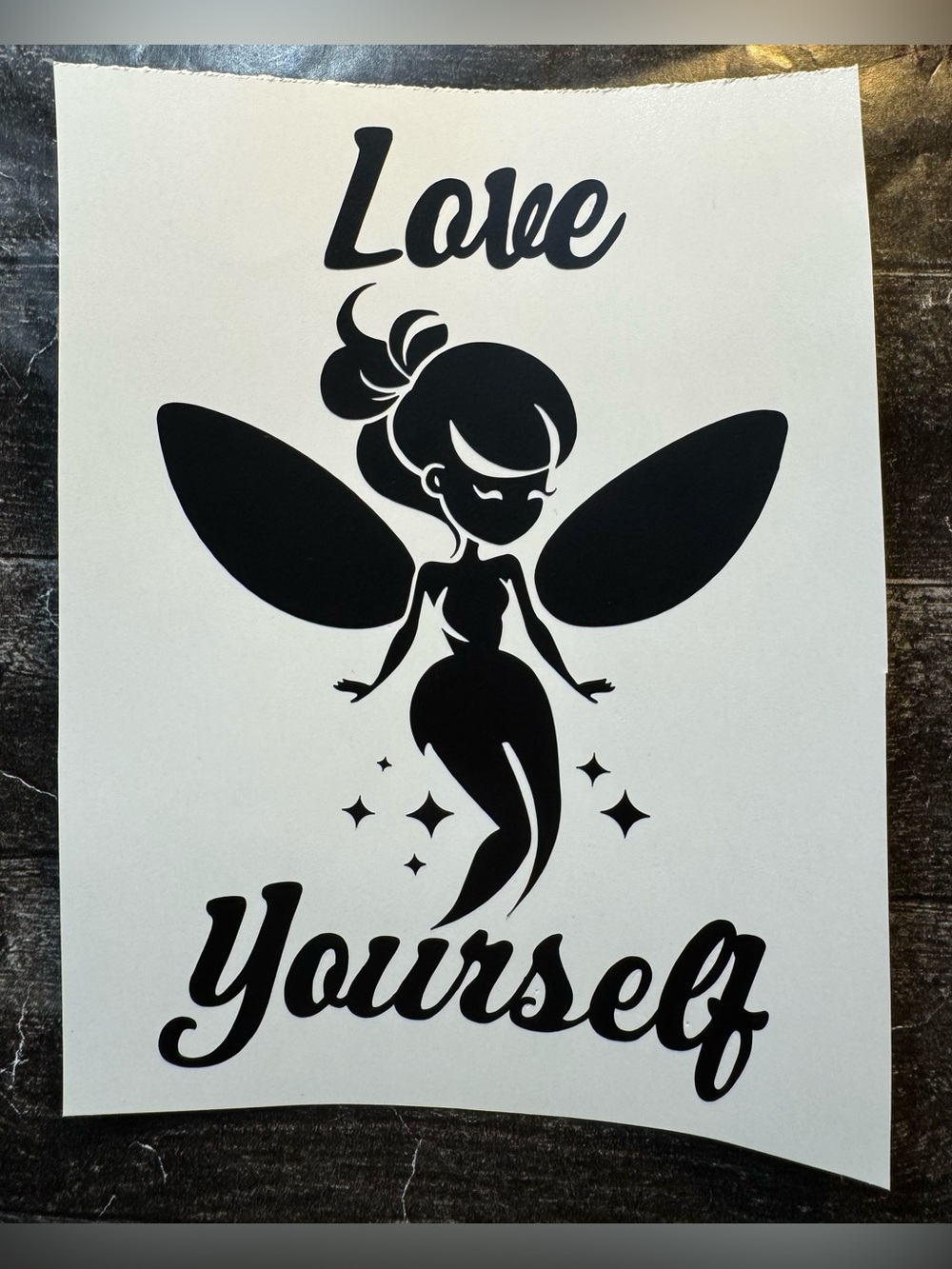 Fairy Love Yourself Black Vinyl Car Truck Window Laptop Decal Bumper Sticker